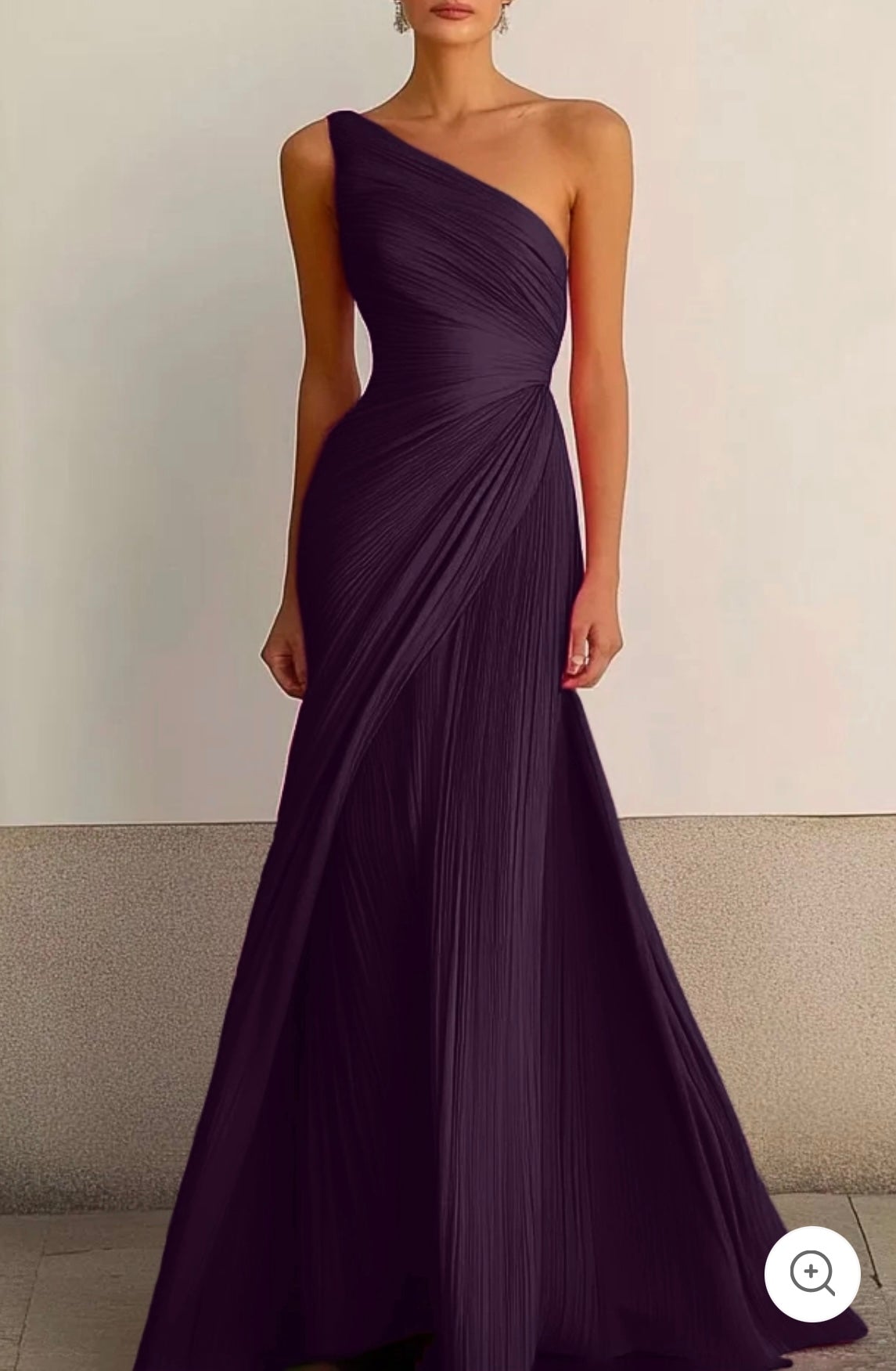 Helmi – Pleated One-Shoulder Evening Gown