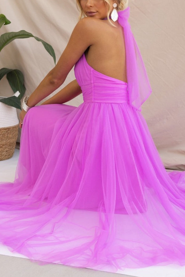 Kveta – Tulle Halter Cocktail Dress