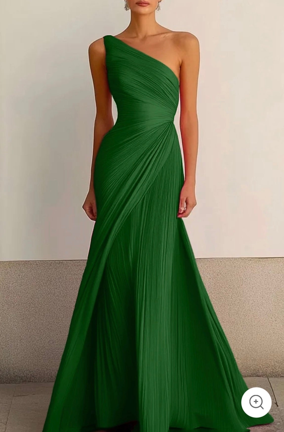 Helmi – Pleated One-Shoulder Evening Gown