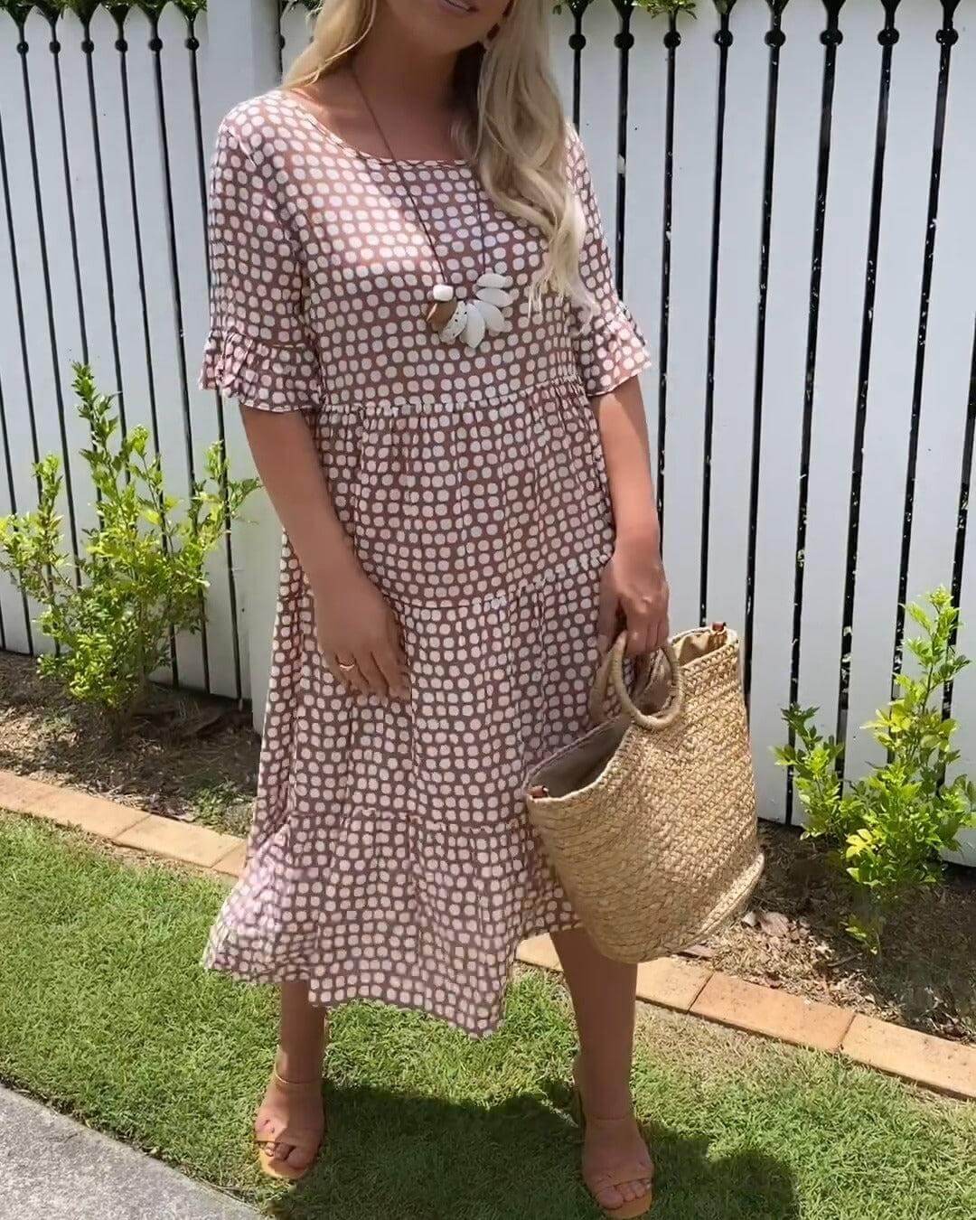 Payton | Polka Midi Dress