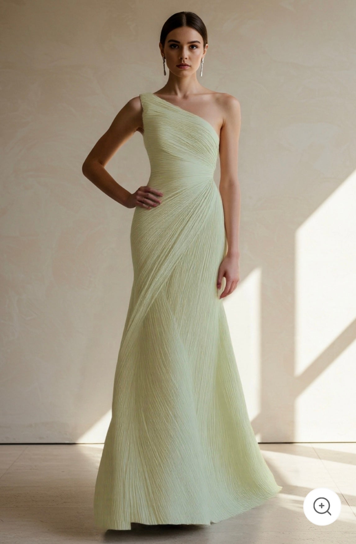 Helmi – Pleated One-Shoulder Evening Gown