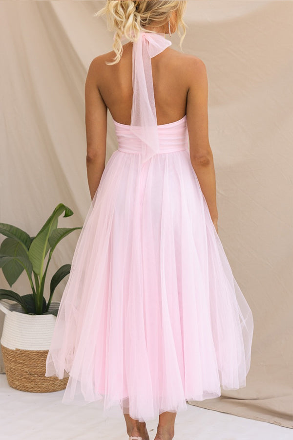 Kveta – Tulle Halter Cocktail Dress