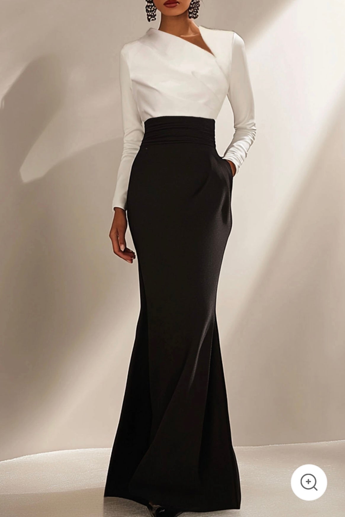 Ivona – Two-Tone Sculpted Elegance Gown