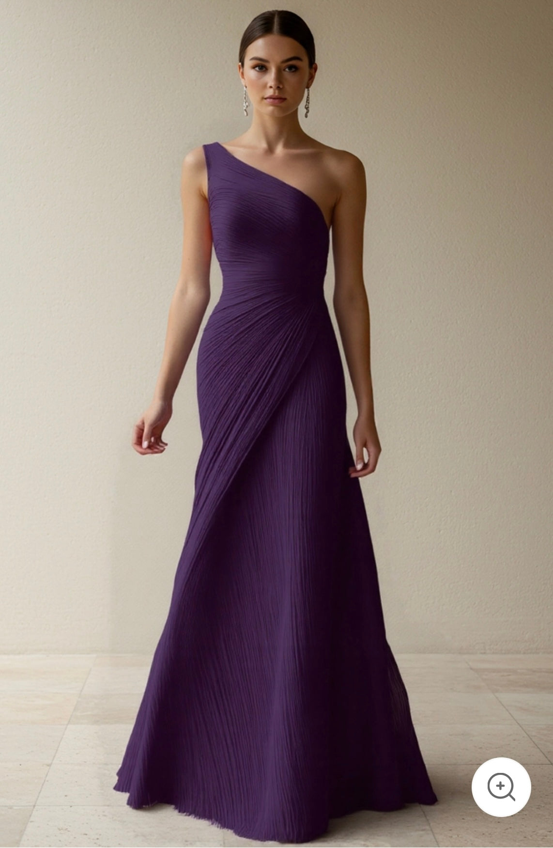 Helmi – Pleated One-Shoulder Evening Gown