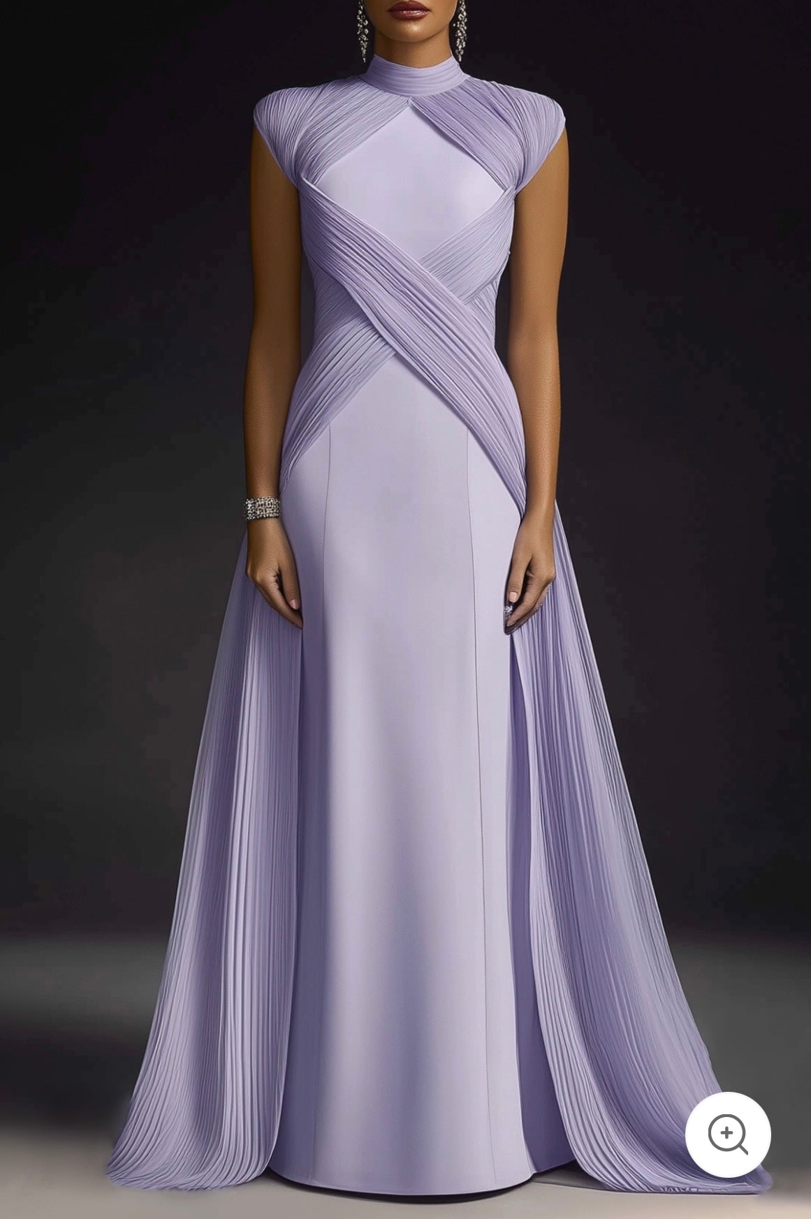 Helle – Draped High-Neck Evening Gown