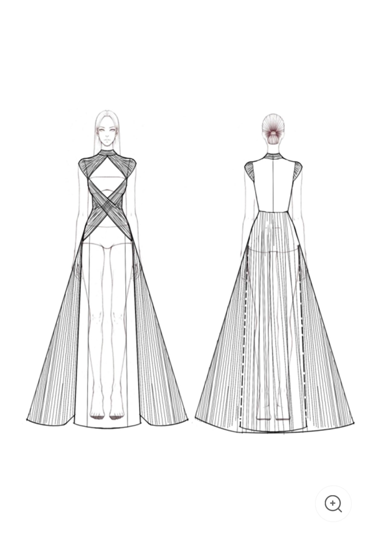 Helle – Draped High-Neck Evening Gown