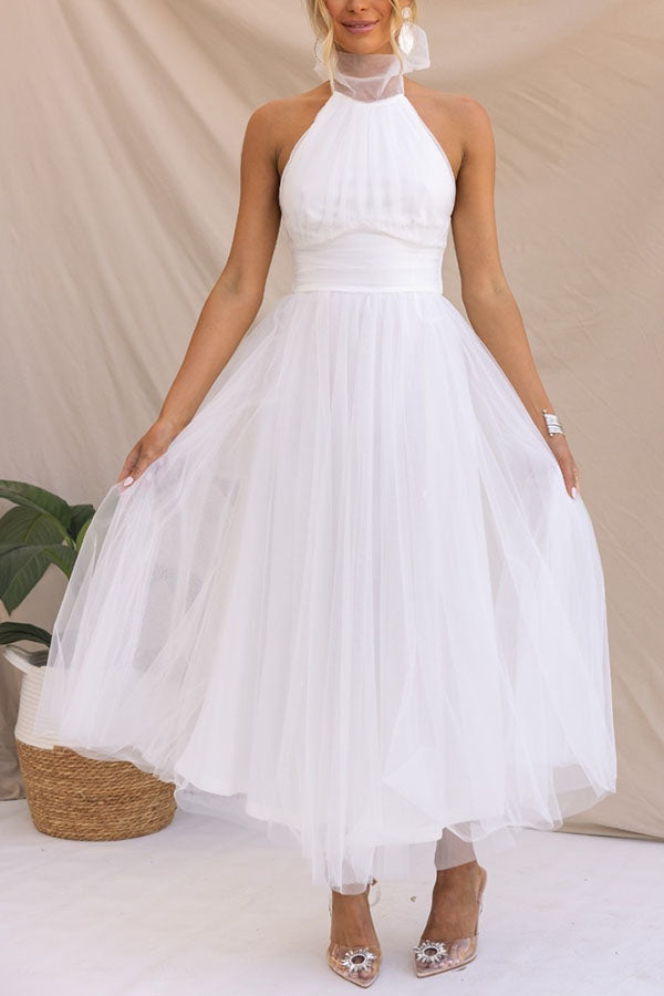Kveta – Tulle Halter Cocktail Dress