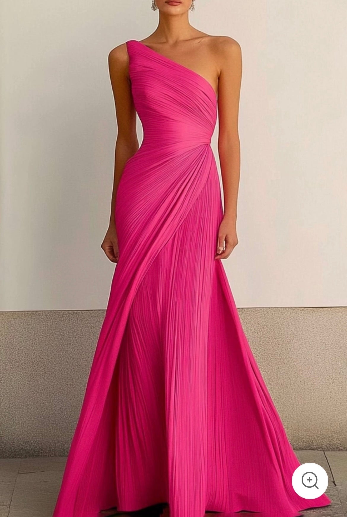 Helmi – Pleated One-Shoulder Evening Gown