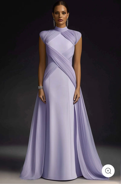 Helle – Draped High-Neck Evening Gown