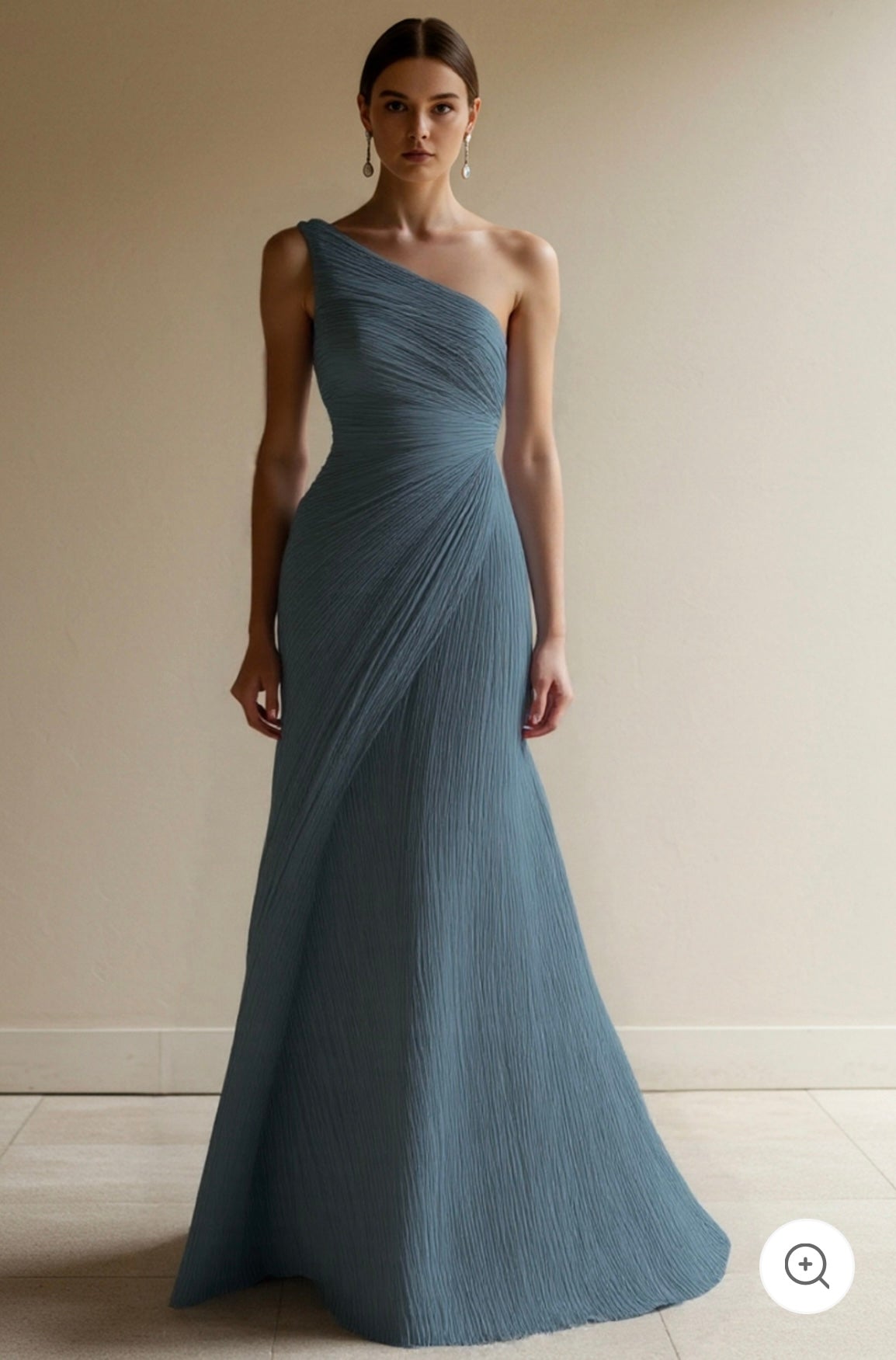 Helmi – Pleated One-Shoulder Evening Gown