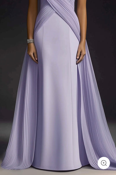 Helle – Draped High-Neck Evening Gown