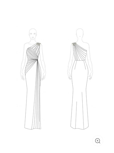 Hannele – One-Shoulder Ruched Evening Gown