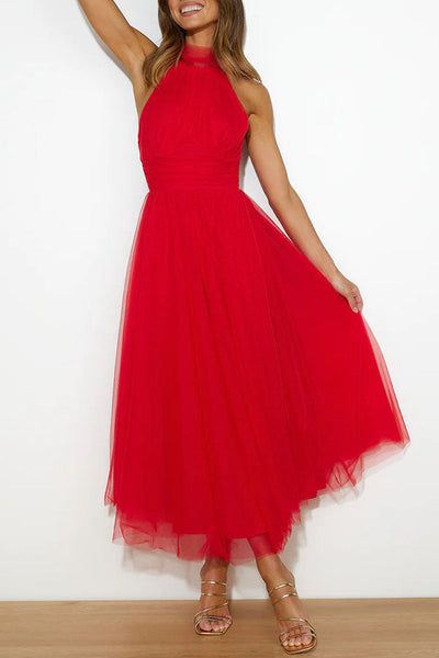 Kveta – Tulle Halter Cocktail Dress
