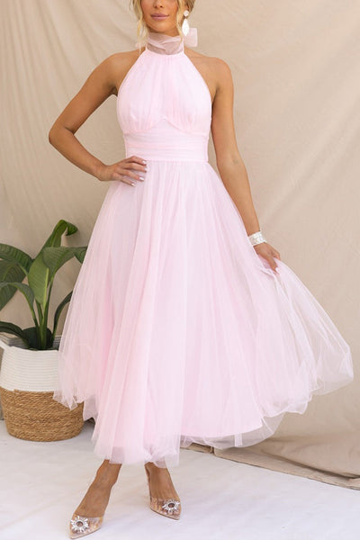 Kveta – Tulle Halter Cocktail Dress