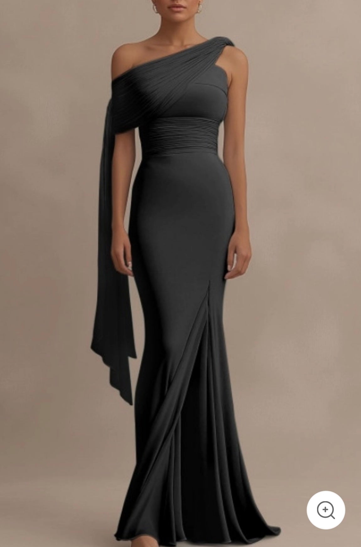 Carlotta – One-Shoulder Draped Evening Gown