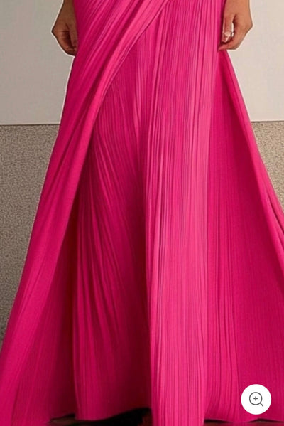 Helmi – Pleated One-Shoulder Evening Gown