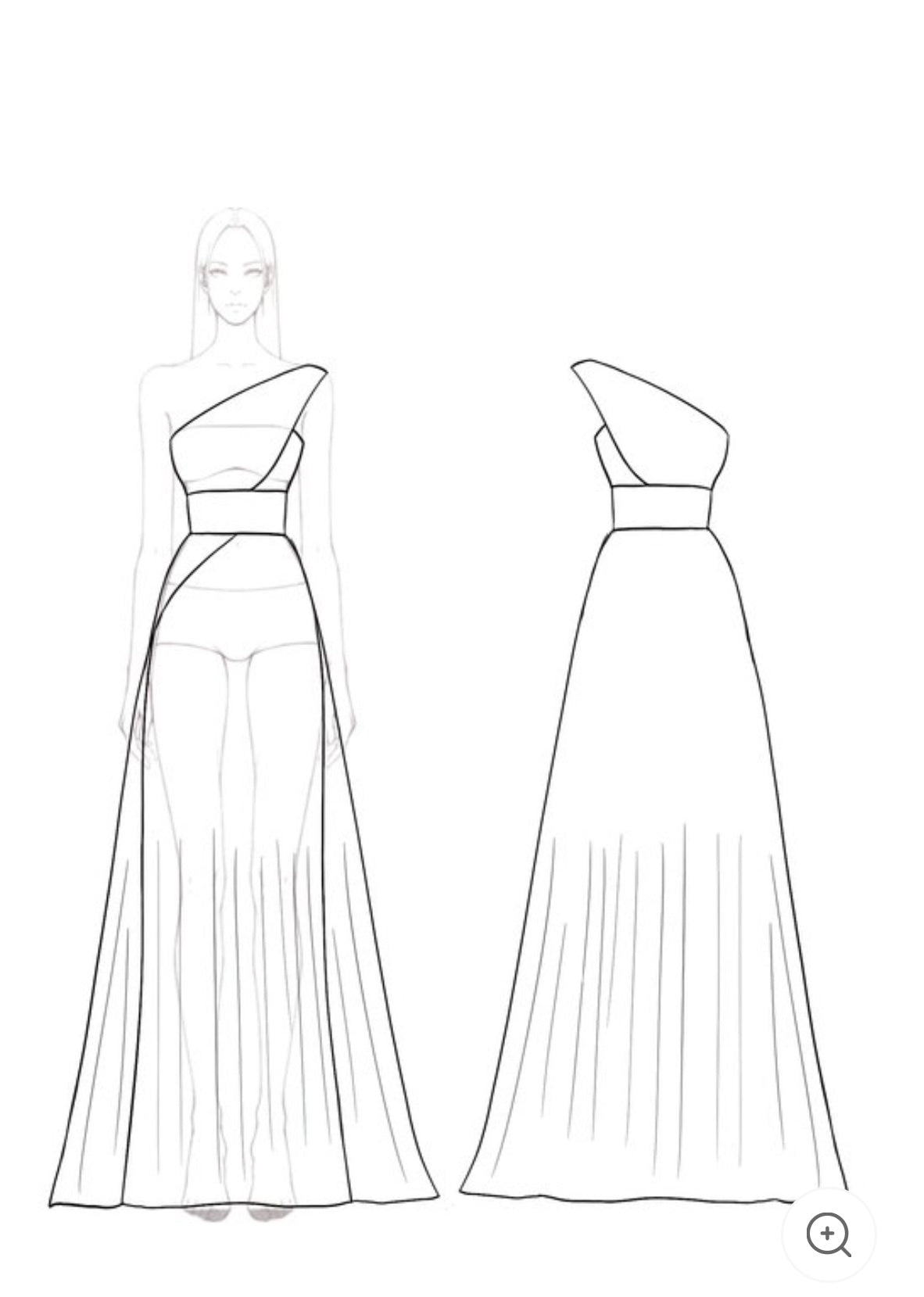 Heidi – One-Shoulder Pleated Chiffon Gown