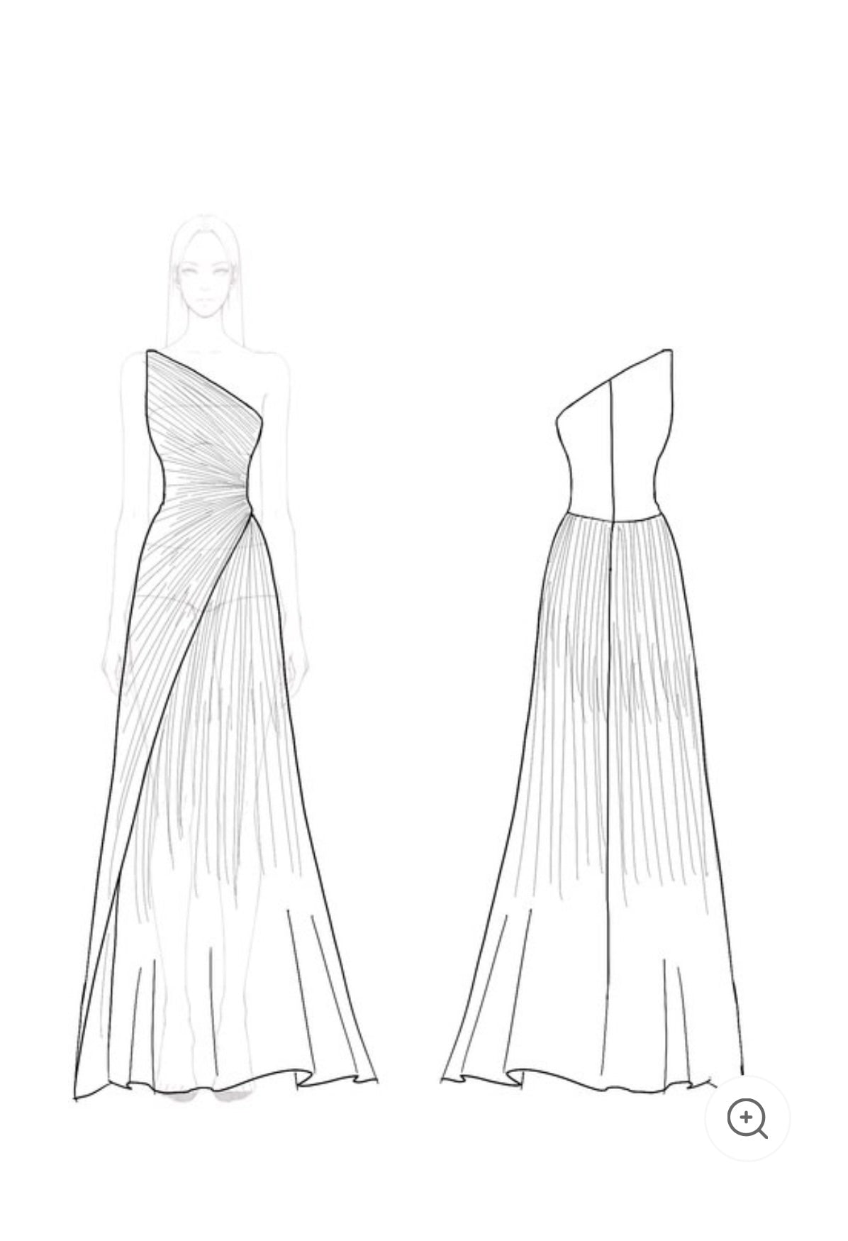 Helmi – Pleated One-Shoulder Evening Gown