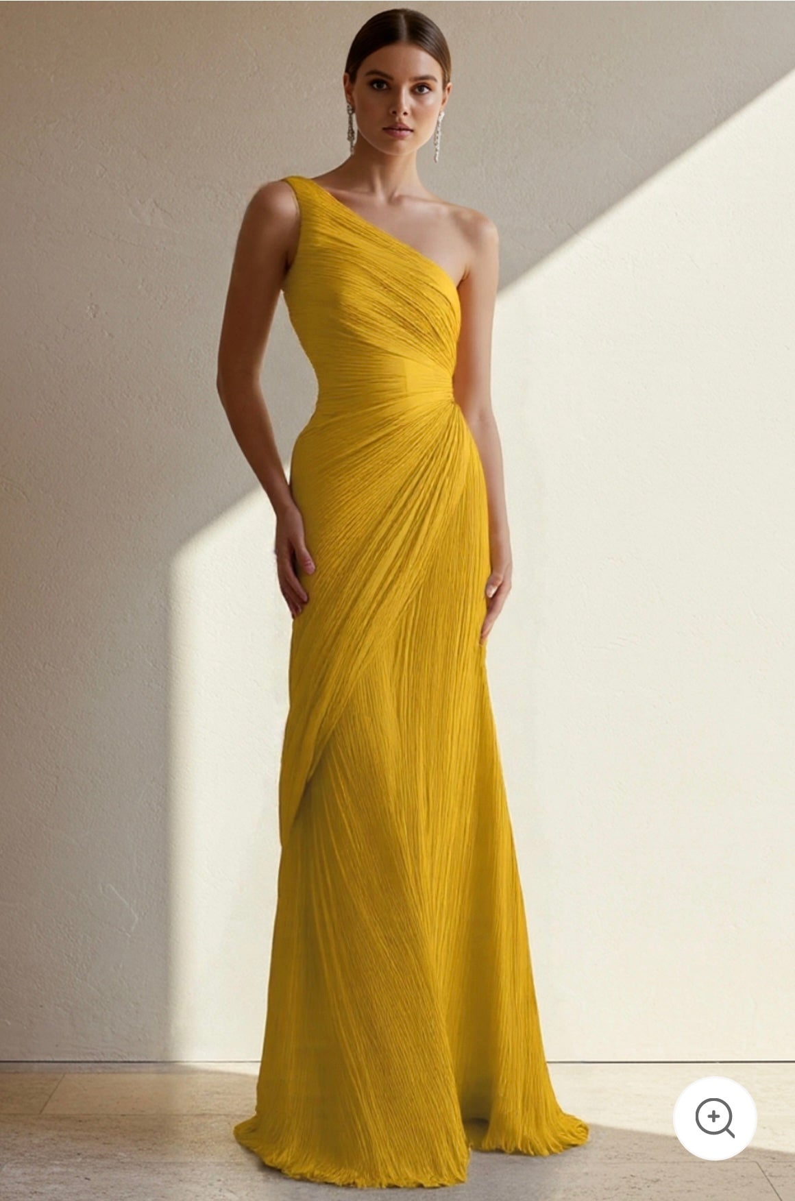 Helmi – Pleated One-Shoulder Evening Gown