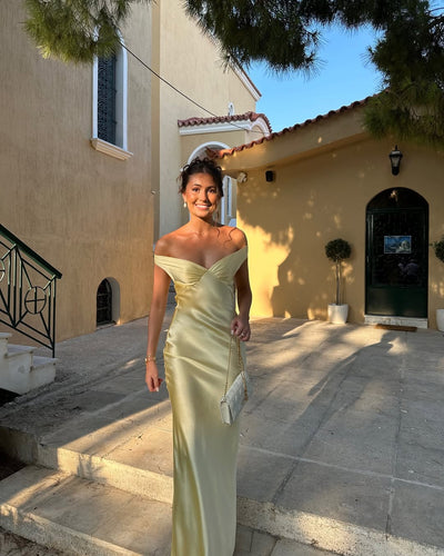 Lada – Satin Off-Shoulder Evening Gown