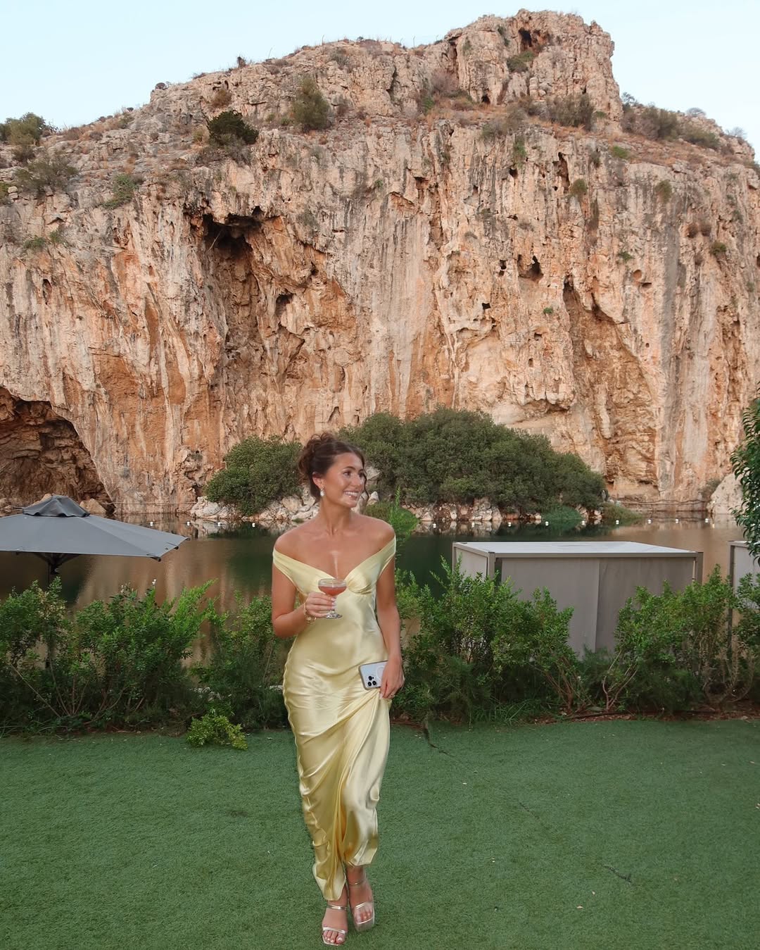 Lada – Satin Off-Shoulder Evening Gown