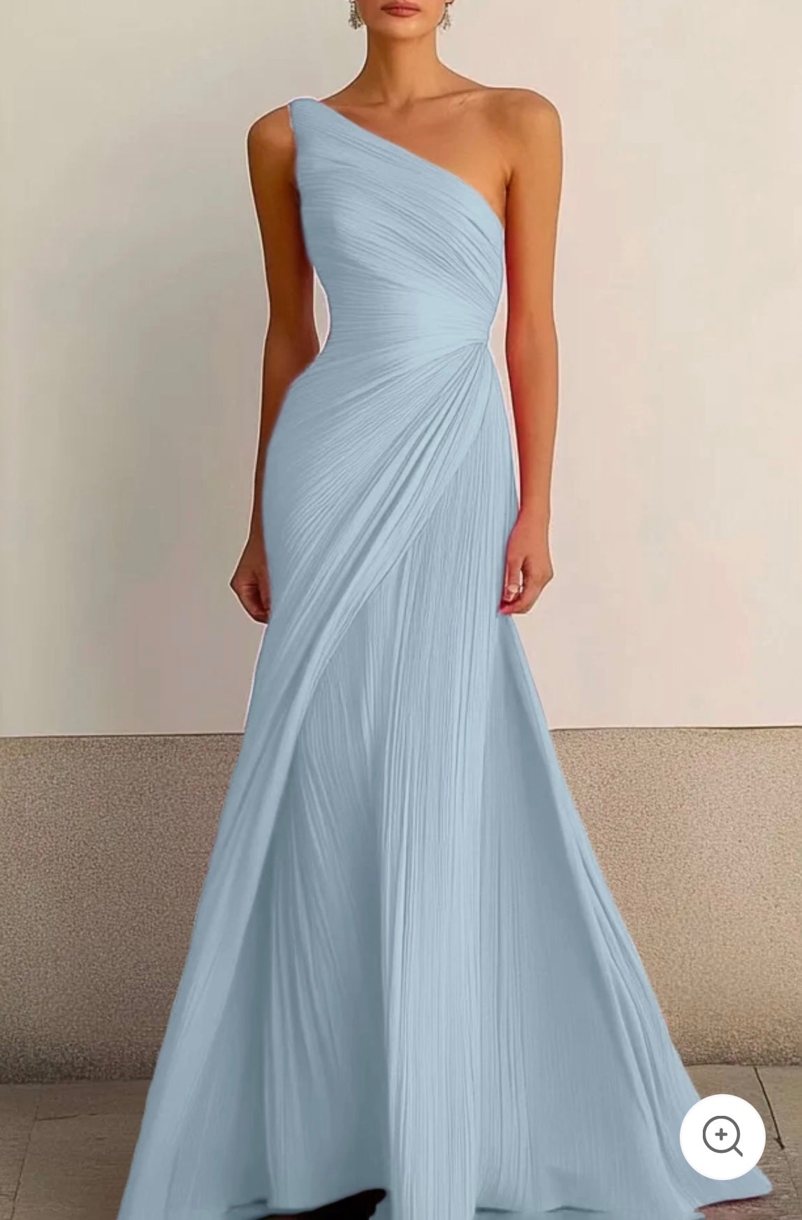 Helmi – Pleated One-Shoulder Evening Gown