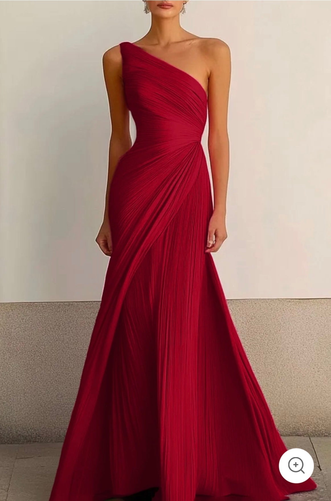 Helmi – Pleated One-Shoulder Evening Gown