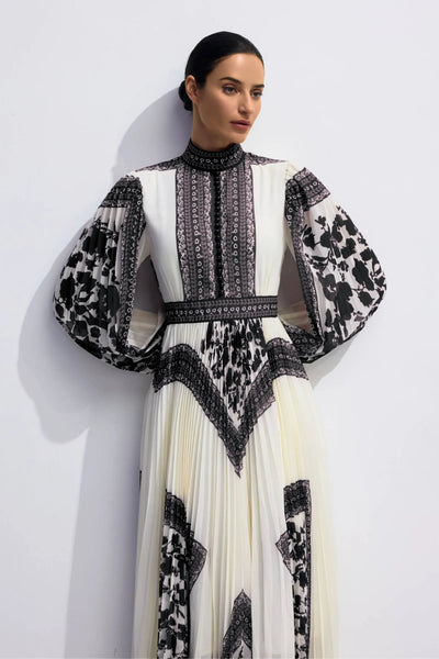Alissa | Floral Print Pleated Maxi Dress