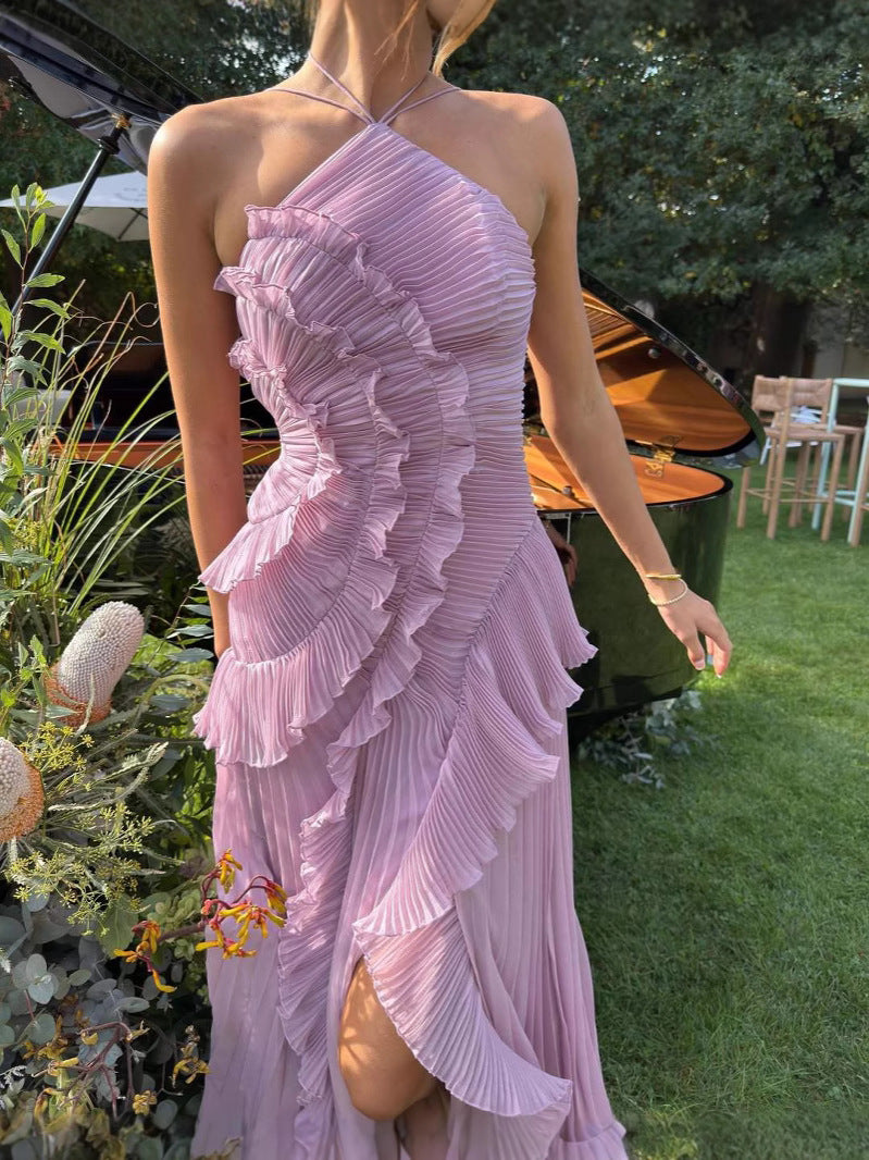 Brilliana – One-Shoulder Ruffled Evening Gown