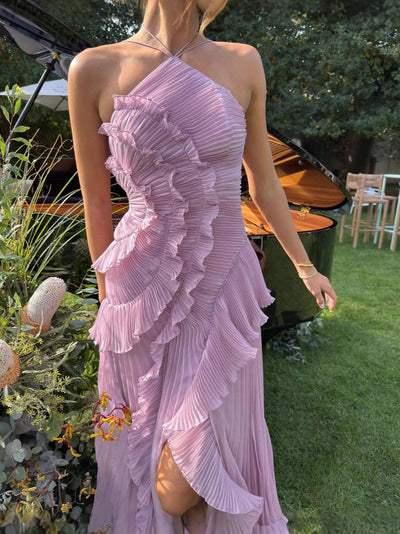 Brilliana – One-Shoulder Ruffled Evening Gown