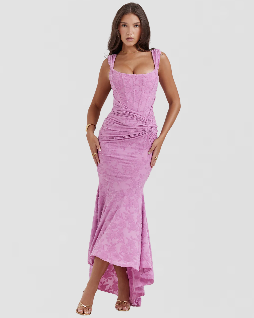 Brynlee – Ruched Velvet Asymmetrical Dress