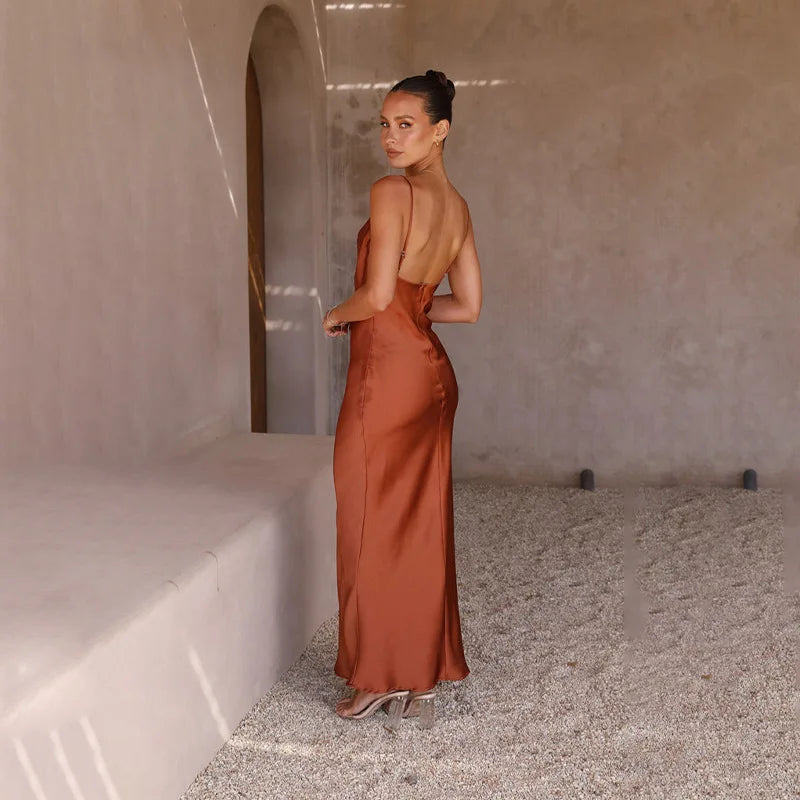 Carroll – Satin Cowl Neck Slip Gown