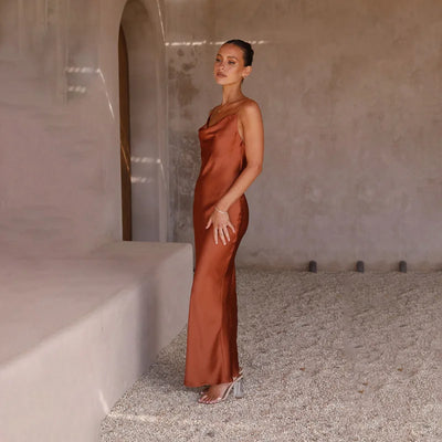 Carroll – Satin Cowl Neck Slip Gown