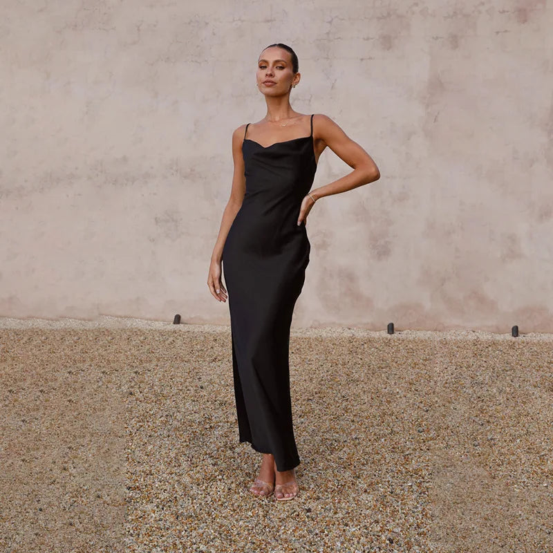 Carroll – Satin Cowl Neck Slip Gown