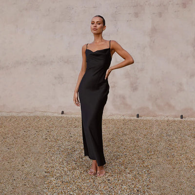 Carroll – Satin Cowl Neck Slip Gown