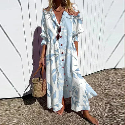 Cassidy™ – Boho Puff Sleeve Maxi Dress