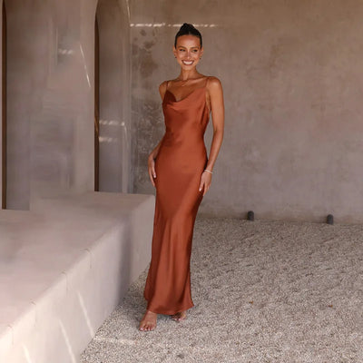 Carroll – Satin Cowl Neck Slip Gown