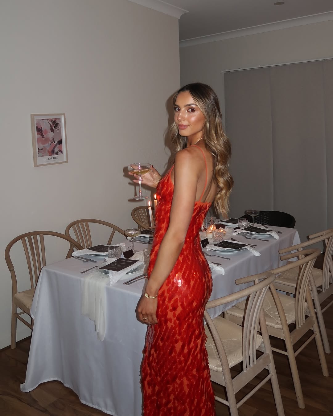 Brielle – Sequin Slip Gown in Scarlet