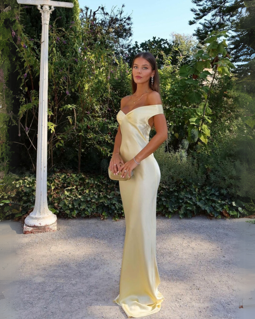 Lada – Satin Off-Shoulder Evening Gown