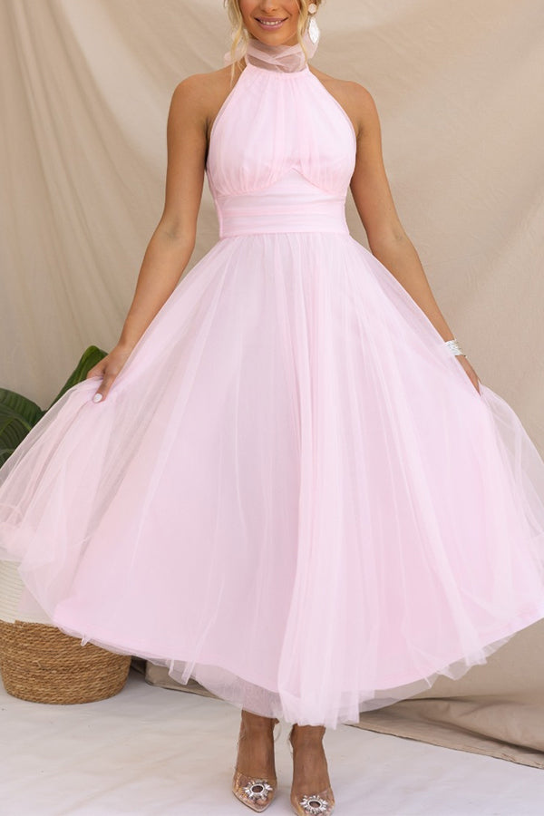 Kveta – Tulle Halter Cocktail Dress