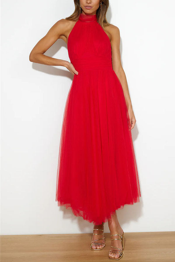 Kveta – Tulle Halter Cocktail Dress