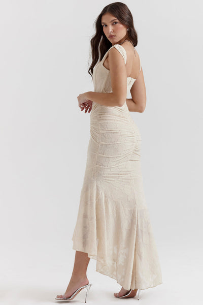 Brynlee – Ruched Velvet Asymmetrical Dress