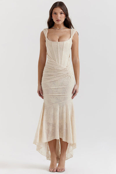 Brynlee – Ruched Velvet Asymmetrical Dress