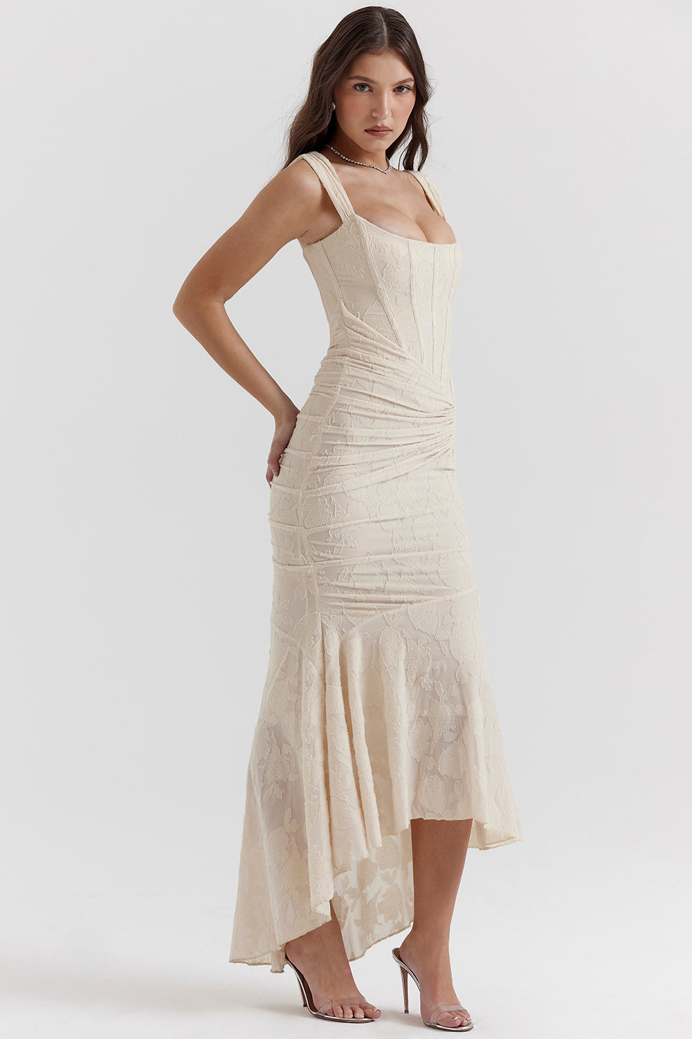 Brynlee – Ruched Velvet Asymmetrical Dress