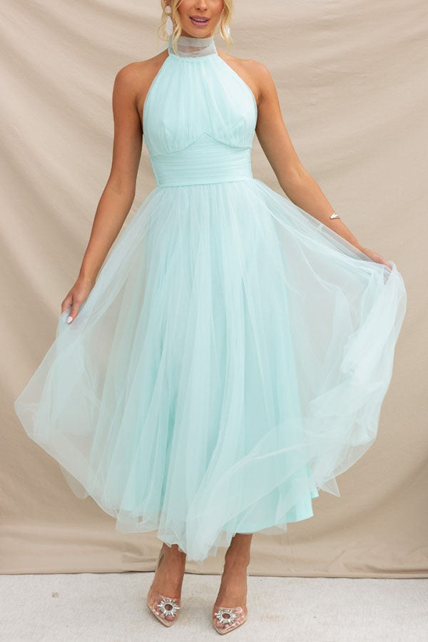 Kveta – Tulle Halter Cocktail Dress