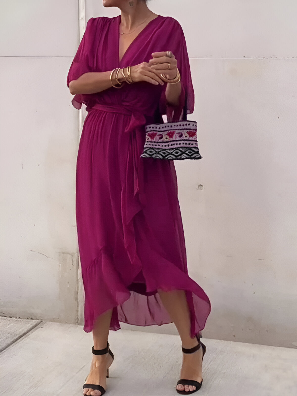 Clara™ | Tie-Waist Midi Dress