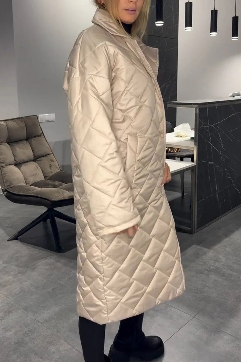 Karoline – Quilted Coat with Leopard Lining