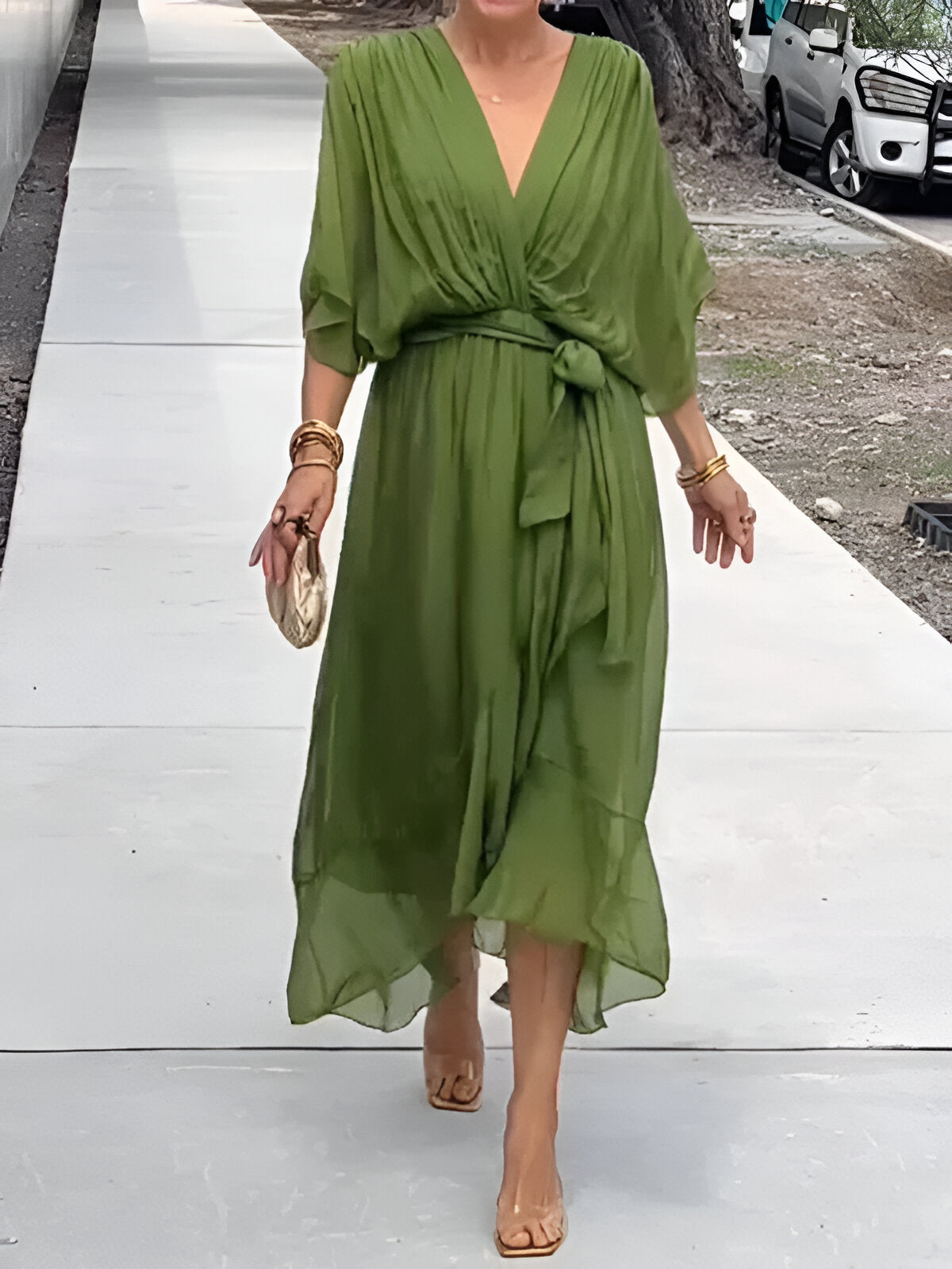 Clara™ | Tie-Waist Midi Dress