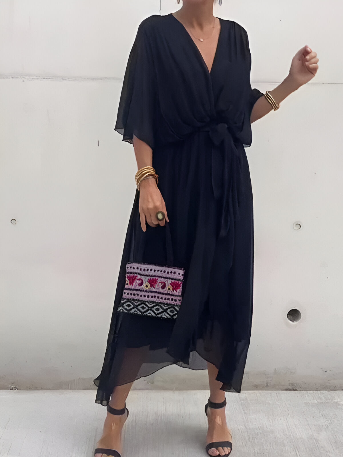 Clara™ | Tie-Waist Midi Dress