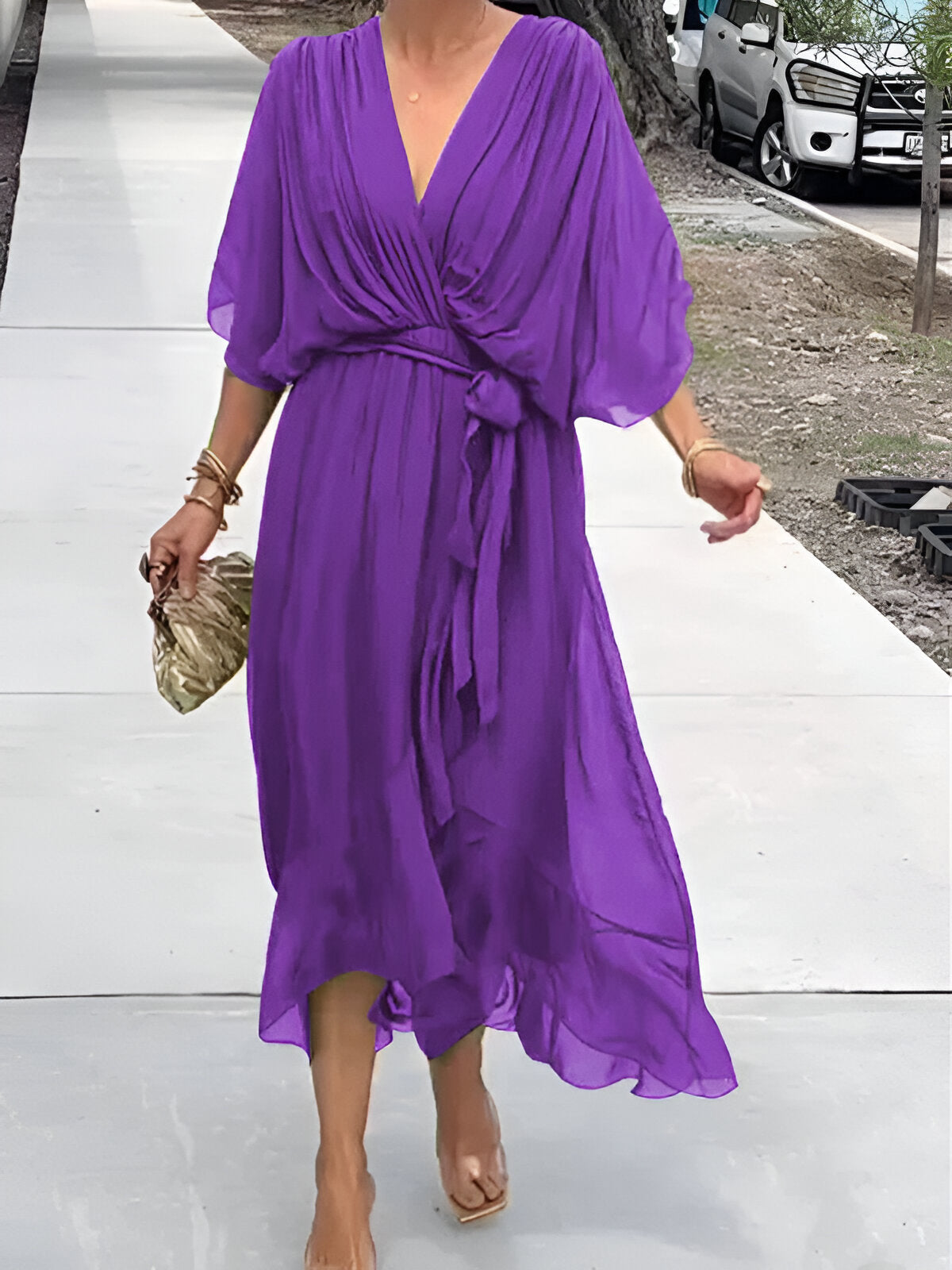 Clara™ | Tie-Waist Midi Dress